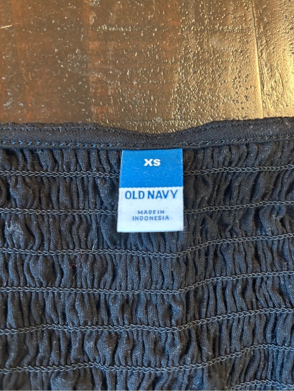 Old Navy Black Smocked Square-Neck Tank with Flutter Sleeves - Picture 3 of 4